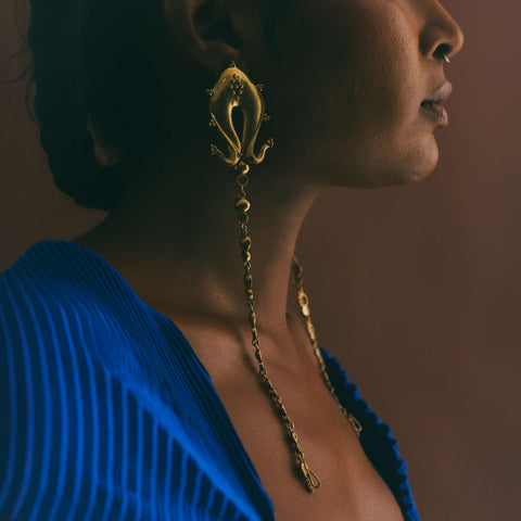 Trajva Chain and Peacock Earrings